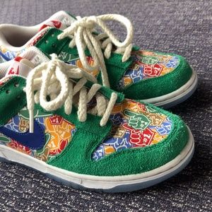 Nike Dunk Low, Youth 6.5, Stadium Green/White/University Red/Old Royal